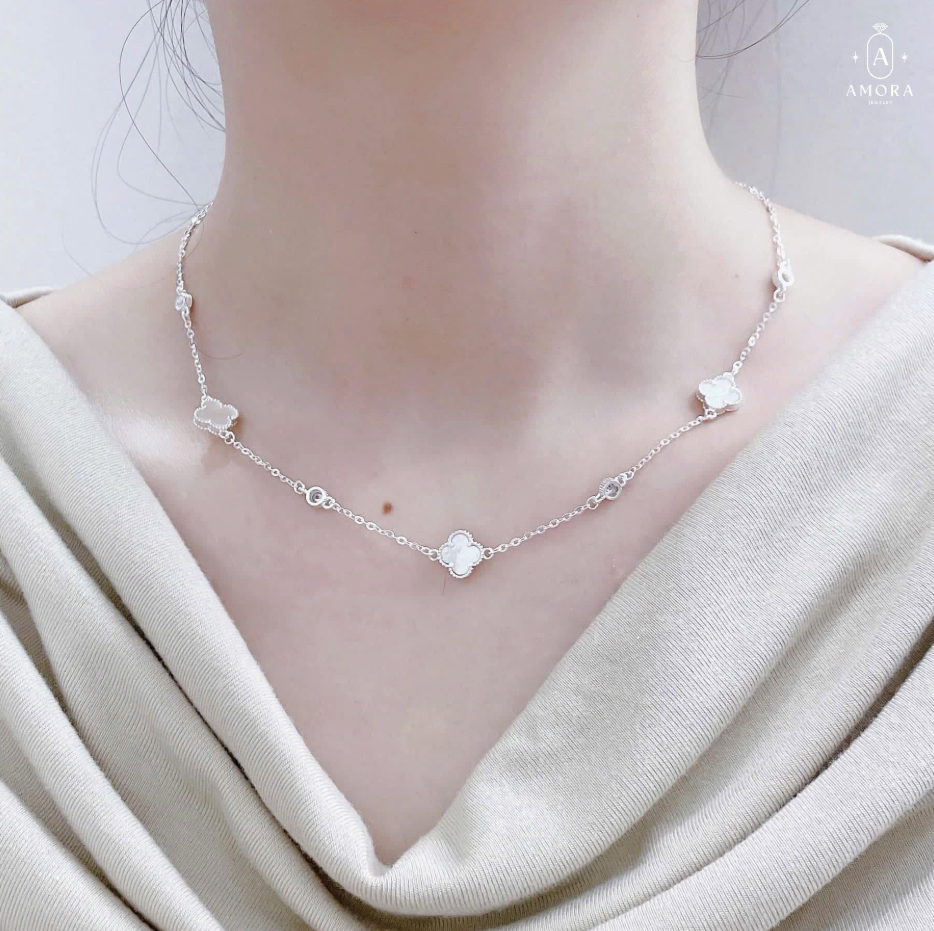 Dây chuyền bạc nữ cỏ bốn lá