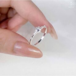Nhẫn bạc nữ AMORA JEWELRY thiết kế basic nhỏ xinh bạc ta S990 NN008