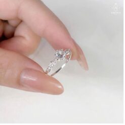 Nhẫn bạc nữ AMORA JEWELRY thiết kế basic nhỏ xinh bạc ta S990 NN008