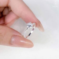 Nhẫn bạc nữ AMORA JEWELRY thiết kế basic nhỏ xinh bạc ta S990 NN008