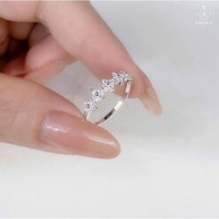 Nhẫn bạc nữ AMORA JEWELRY thiết kế basic nhỏ xinh bạc ta S990 NN008