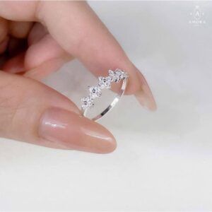 Nhẫn bạc nữ AMORA JEWELRY thiết kế basic nhỏ xinh bạc ta S990 NN008