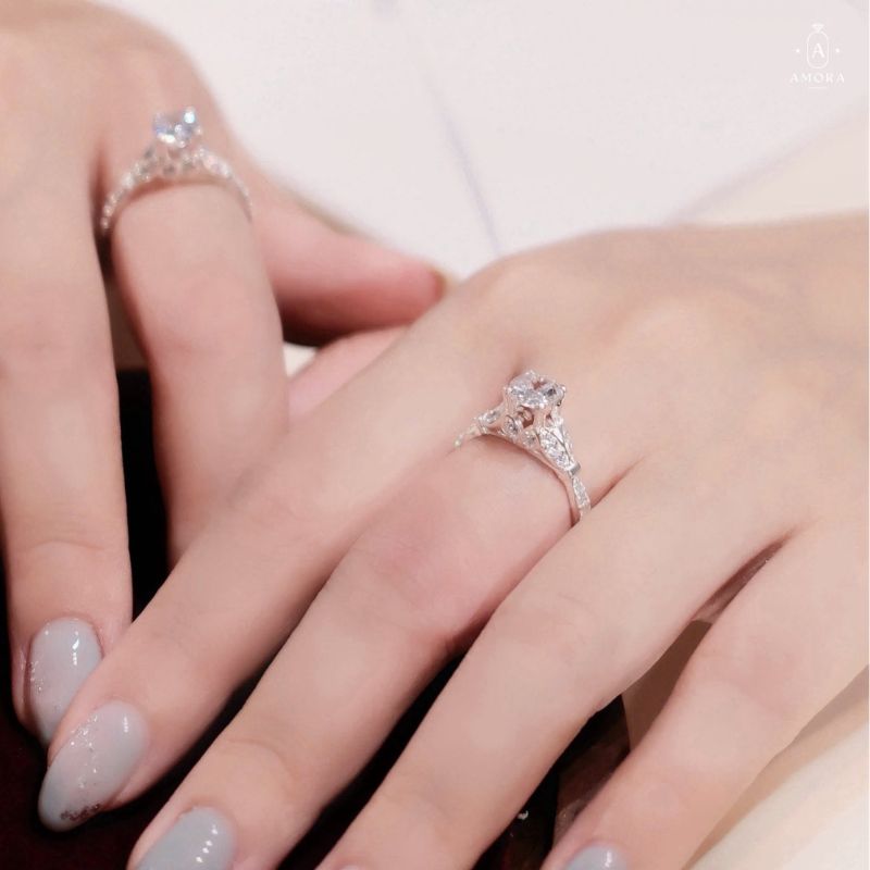 Nhẫn bạc nữ AMORA JEWELRY thiết kế tinh tế thanh lịch bạc ta S990 NN007