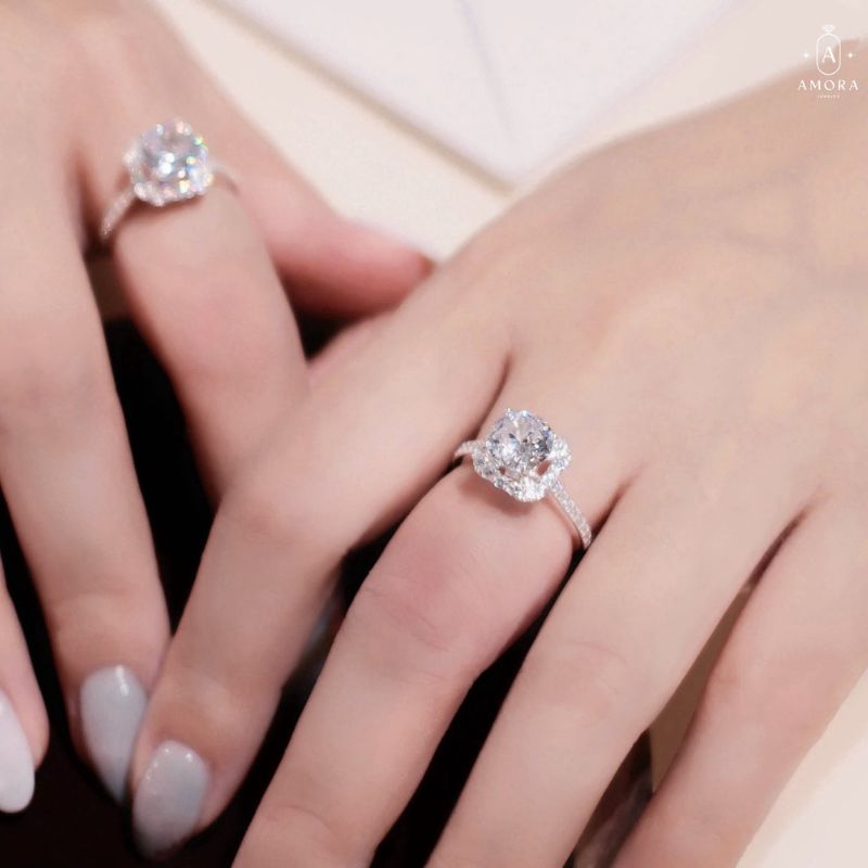 Nhẫn bạc nữ AMORA JEWELRY thiết kế tinh tế thanh lịch bạc ta S990 NN007