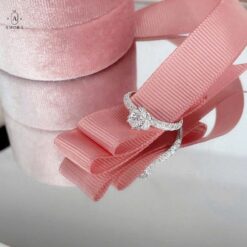 Nhẫn bạc nữ AMORA JEWELRY thiết kế viền đá cao cấp bạc ta S990 NN006
