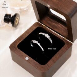 Nhẫn đôi bạc phong cách tối giản