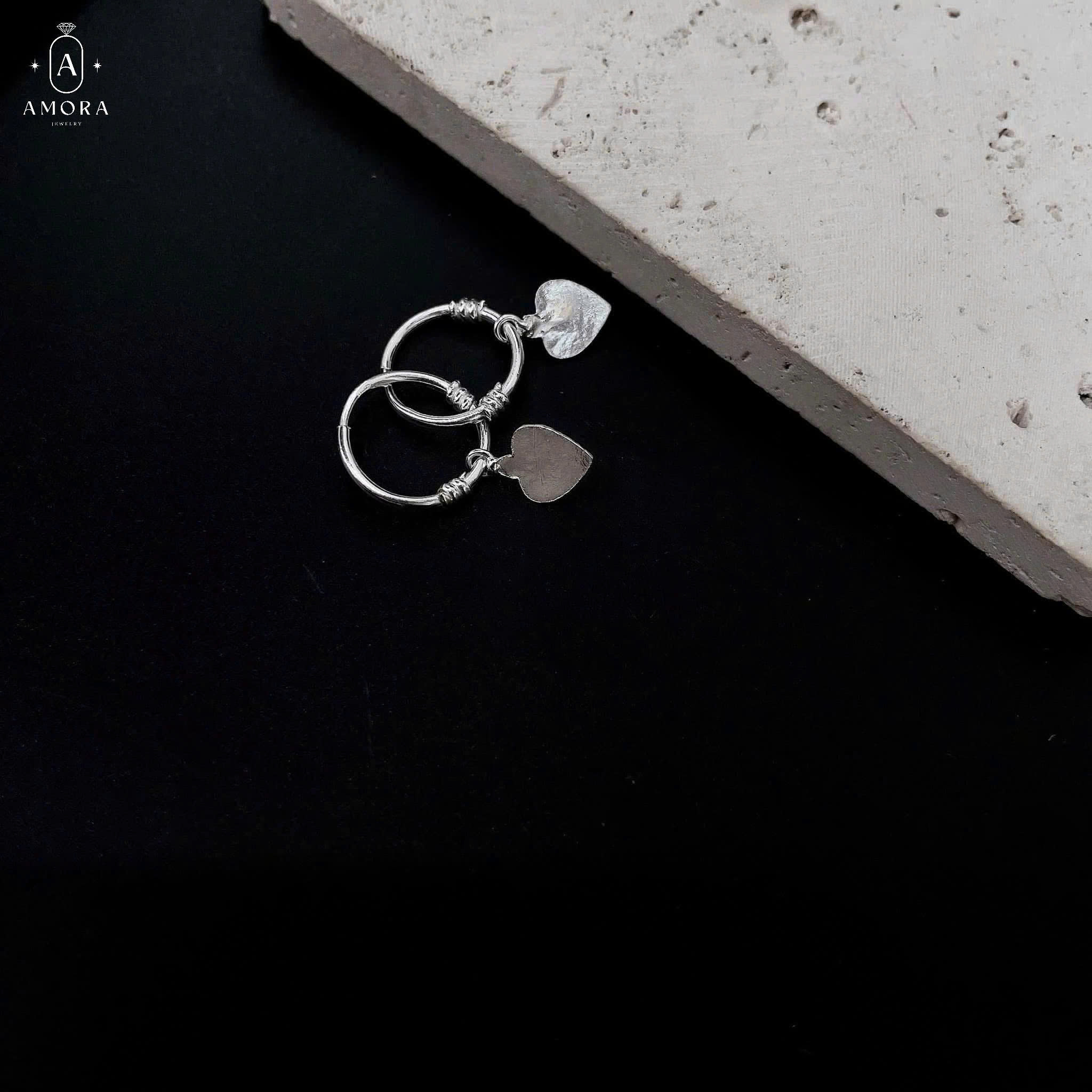 Bông tai tròn basic AMORA JEWELRY mix bi bông tai cho mẹ & bé bạc ta BT019