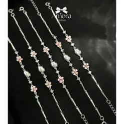 Lắc tay hello kitty nữ AMORA bạc S990  LT0013