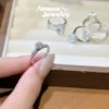 Nhẫn nữ bạc S990 AMORA nhẫn nữ new thiết kế đá chủ thanh lịch AMORA JEWELRY NN041